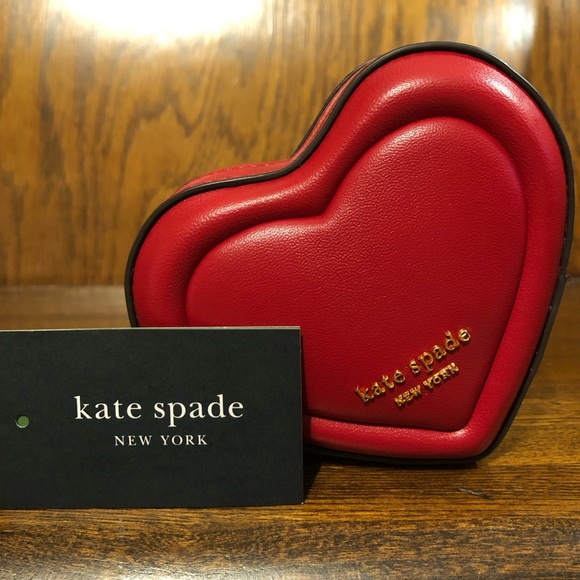 NWT-Kate Spade-Pitter Patter Heart ❤️Convertible Coin Purse-Perfect Cherry-$128 - Picture 10 of 16
